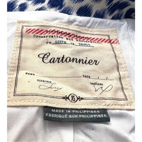 Anthropologie Cartonnier Limpopo Motif Blue Blazer XS - Picture 9 of 11